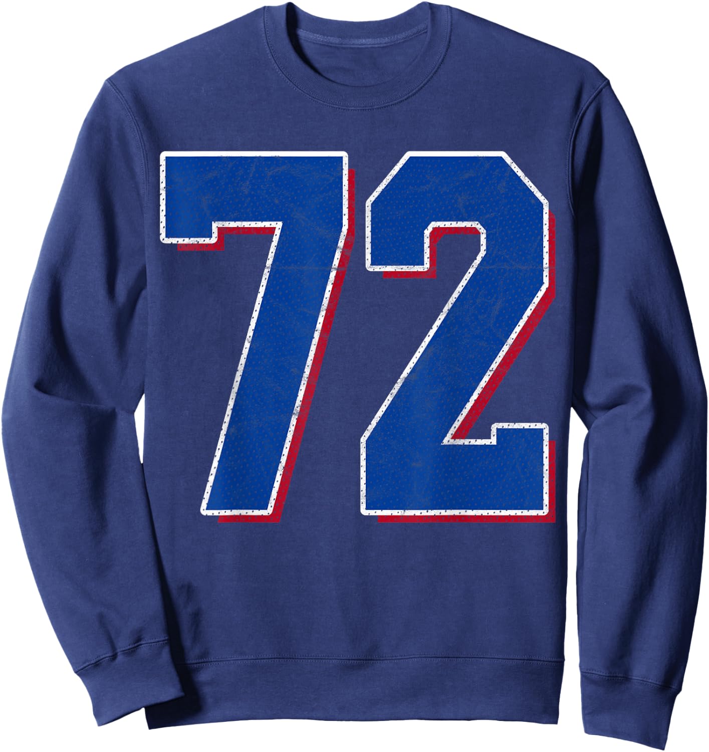 Number 72 Numbered Uniform Sports Team Jersey 72nd Birthday Sweatshirt - Sweatshirt | Navy