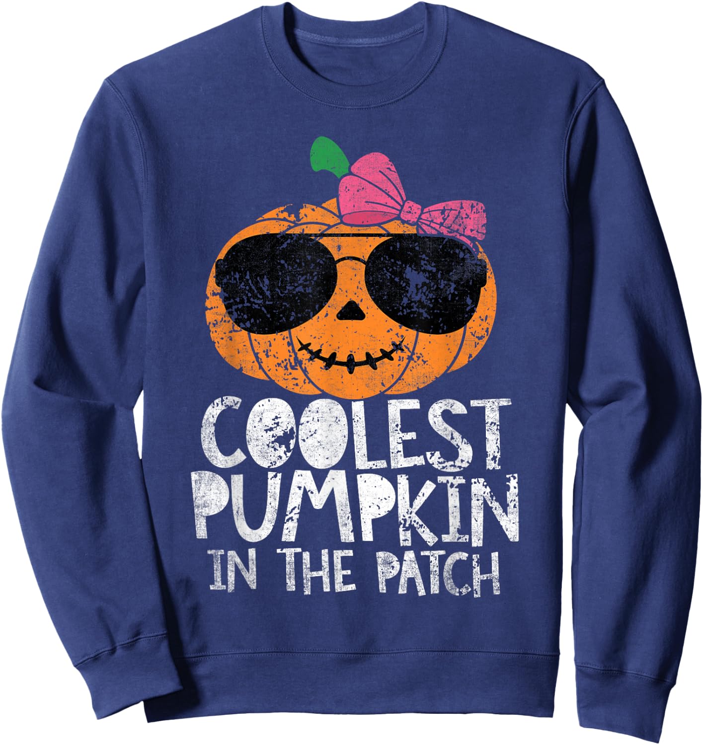 Kids Coolest Pumpkin In The Patch Halloween For Girls Teens Sweatshirt - Sweatshirt | Navy