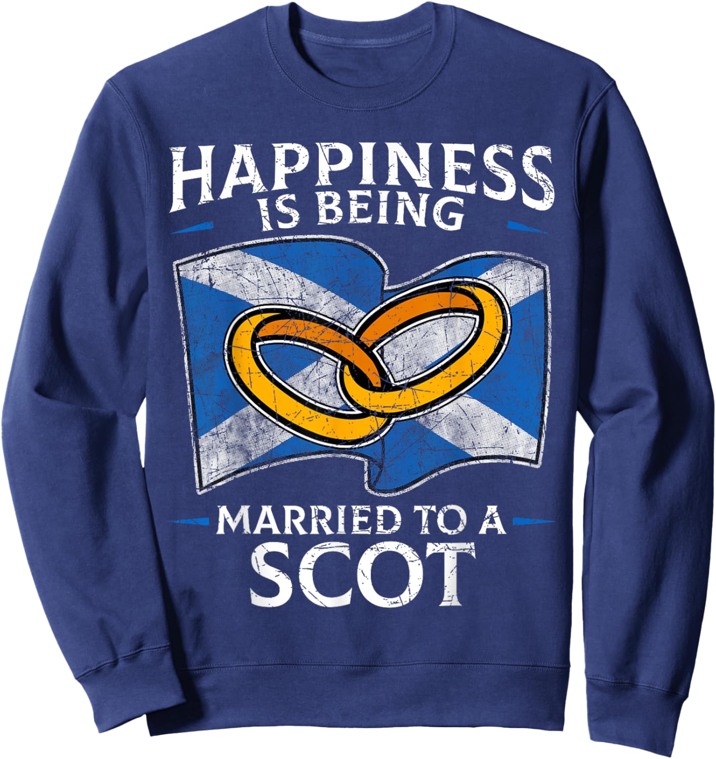 Scottish Wedding Scotland Heritage Roots Scot Flag Married Sweatshirt - Sweatshirt | Navy