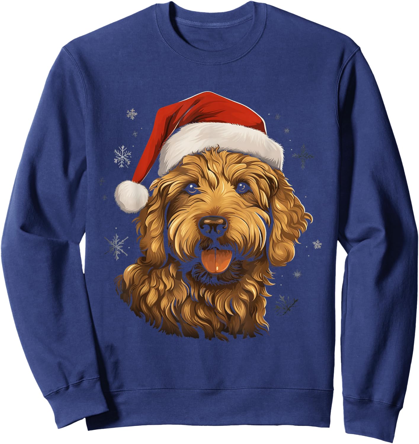 Golden Doodle Dog Dogs Christmas Walk Sweatshirt - Sweatshirt | Navy