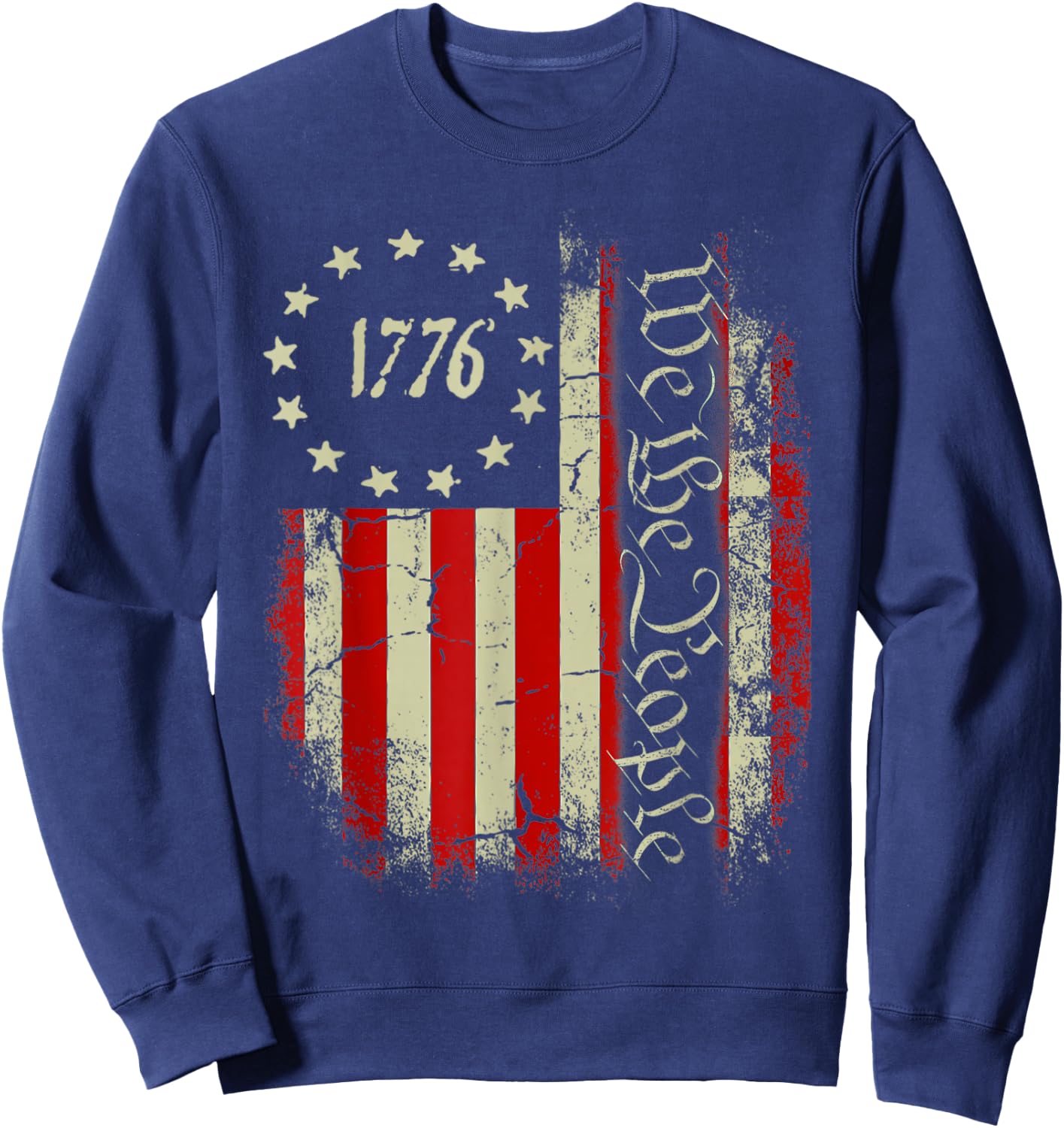 USA US Flag Patriotic 4th of July America Sweatshirt - Sweatshirt | Navy