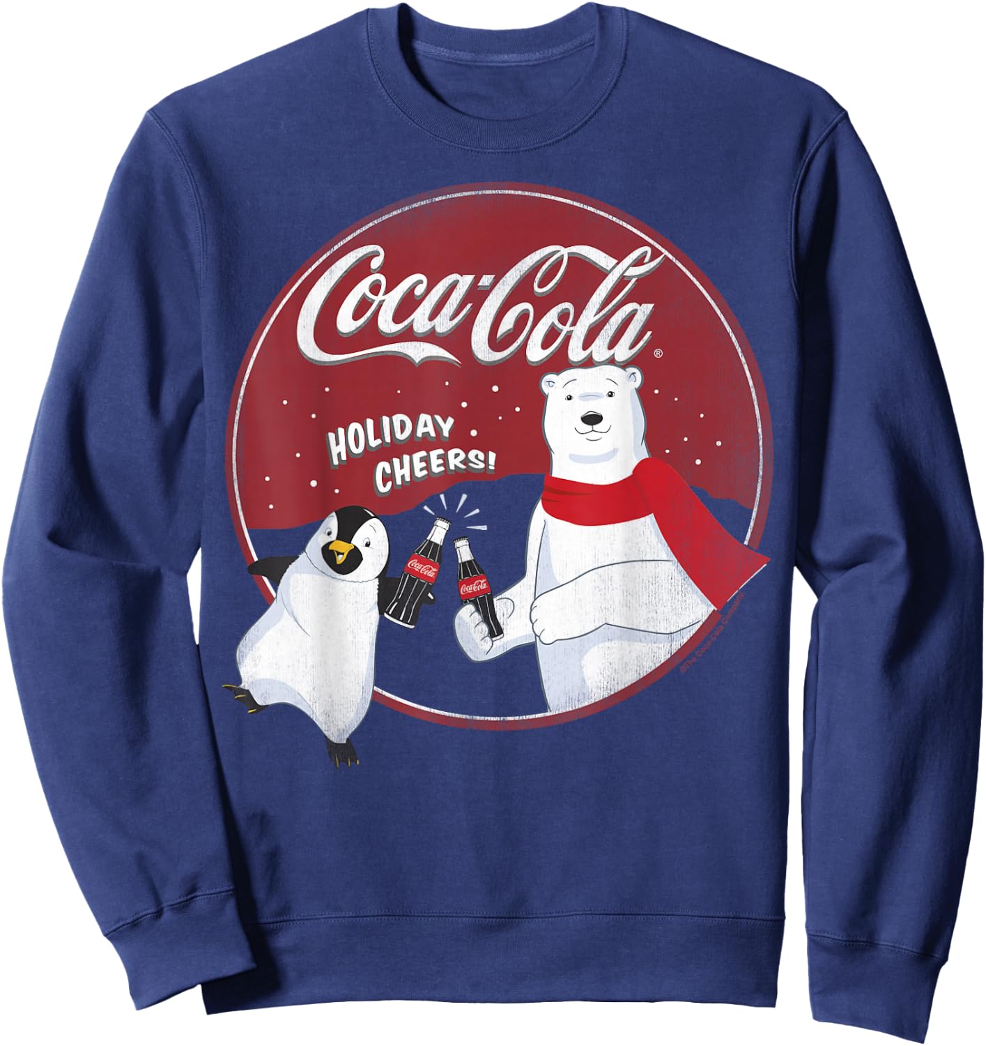 Coca-Cola Holiday Cheers Polar Bear Circle Logo Sweatshirt - Sweatshirt | Navy