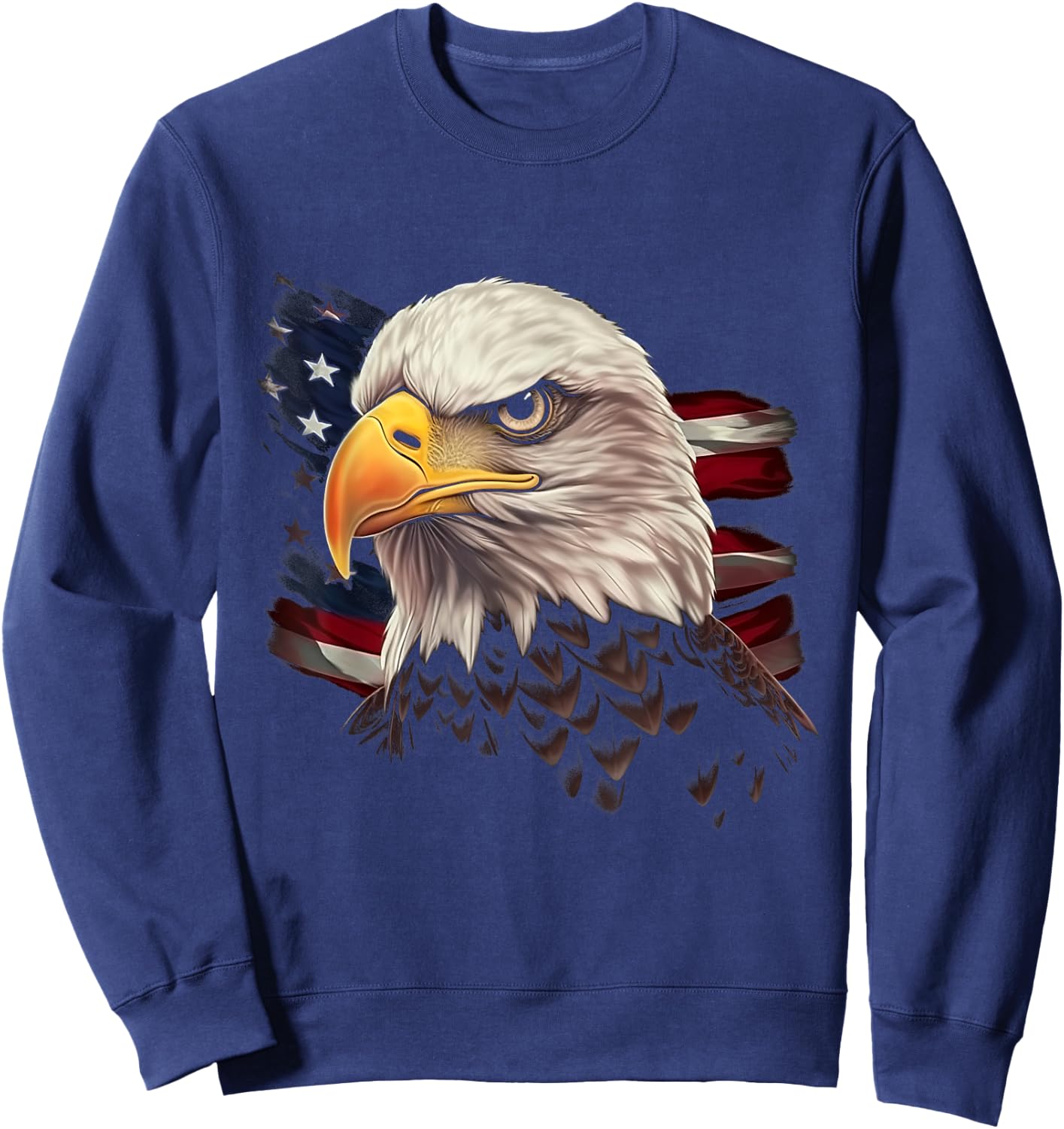 American Bald Eagle American Flag USA Bald Eagle Sweatshirt - Sweatshirt | Navy