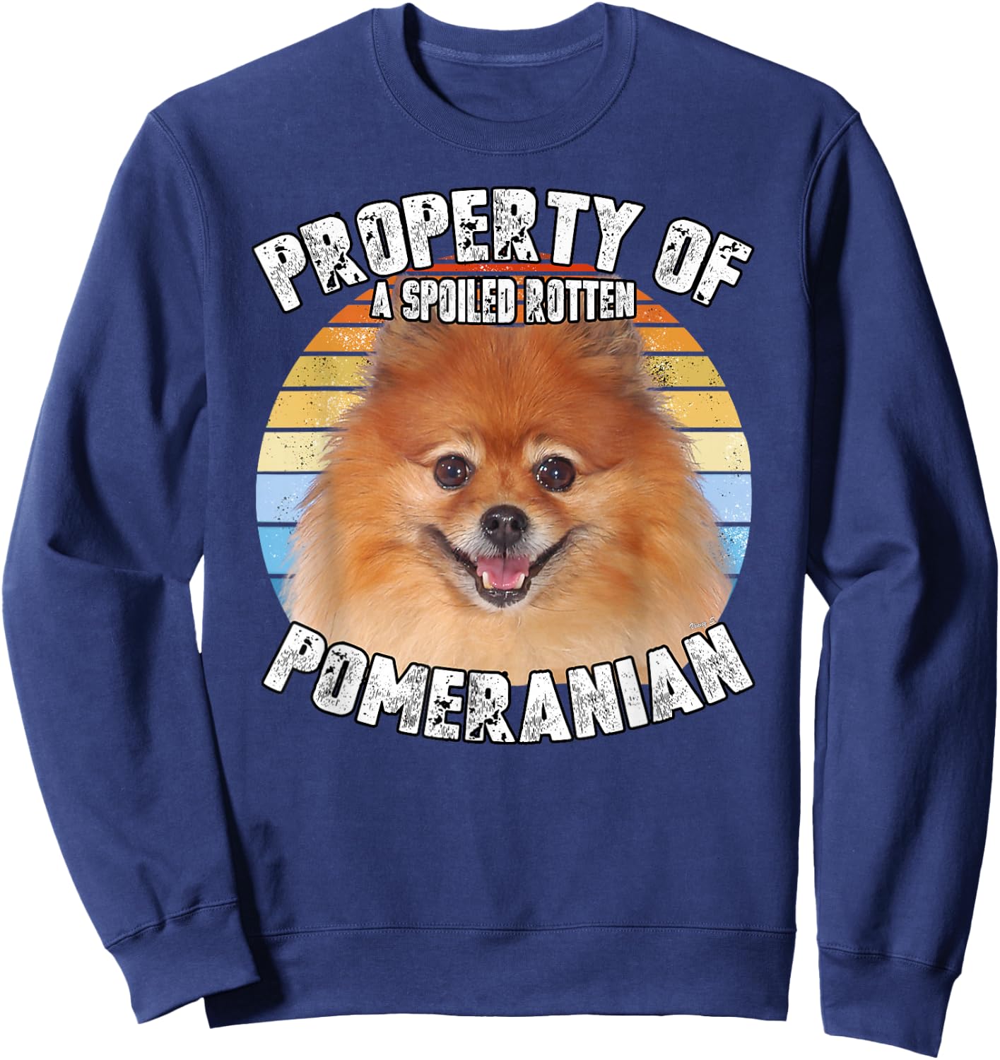 Pomeranian Property Of Retro Sweatshirt - Sweatshirt | Navy