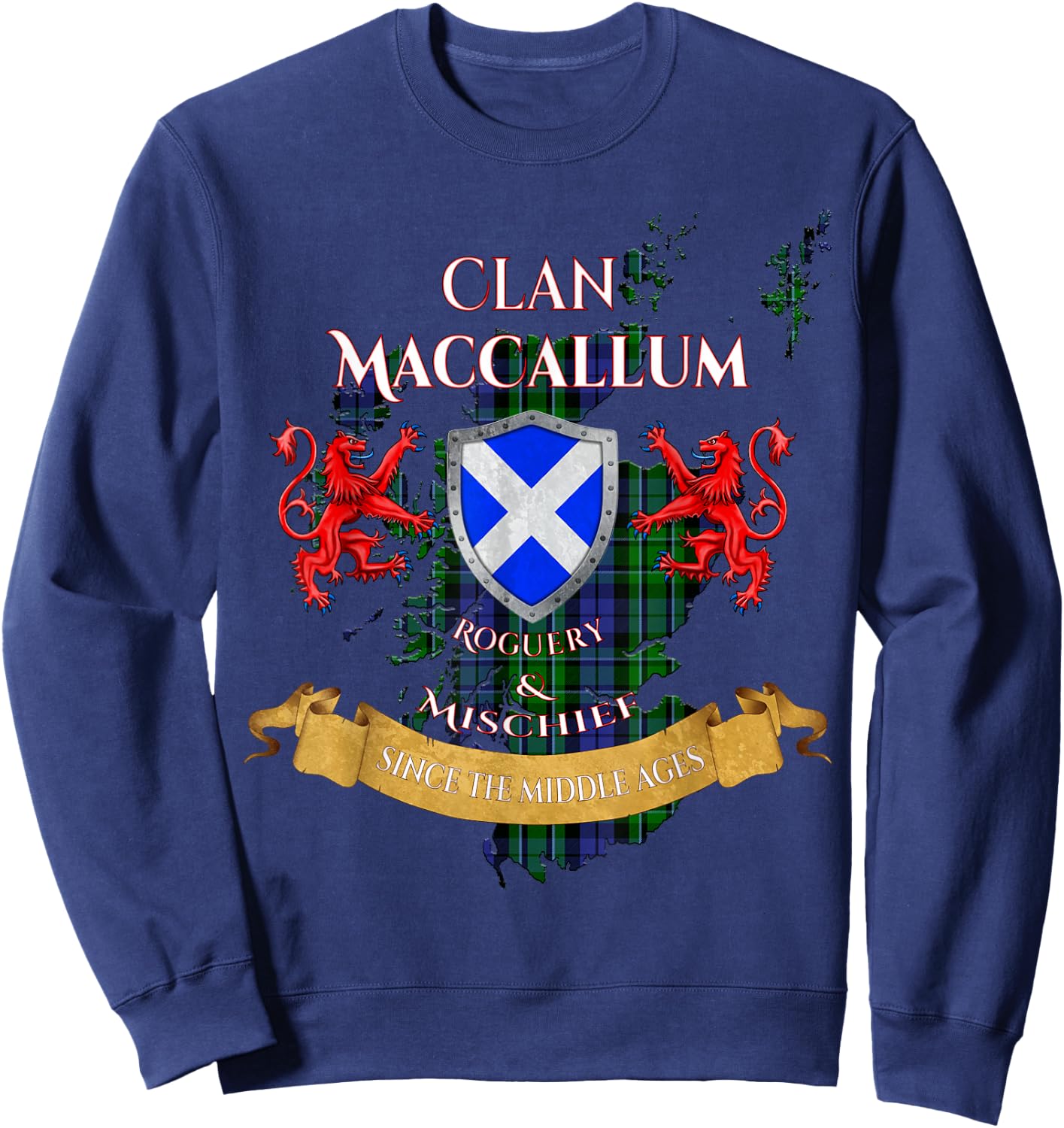 MacCallum Scottish Family Clan Middle Ages Mischief Sweatshirt - Sweatshirt | Navy