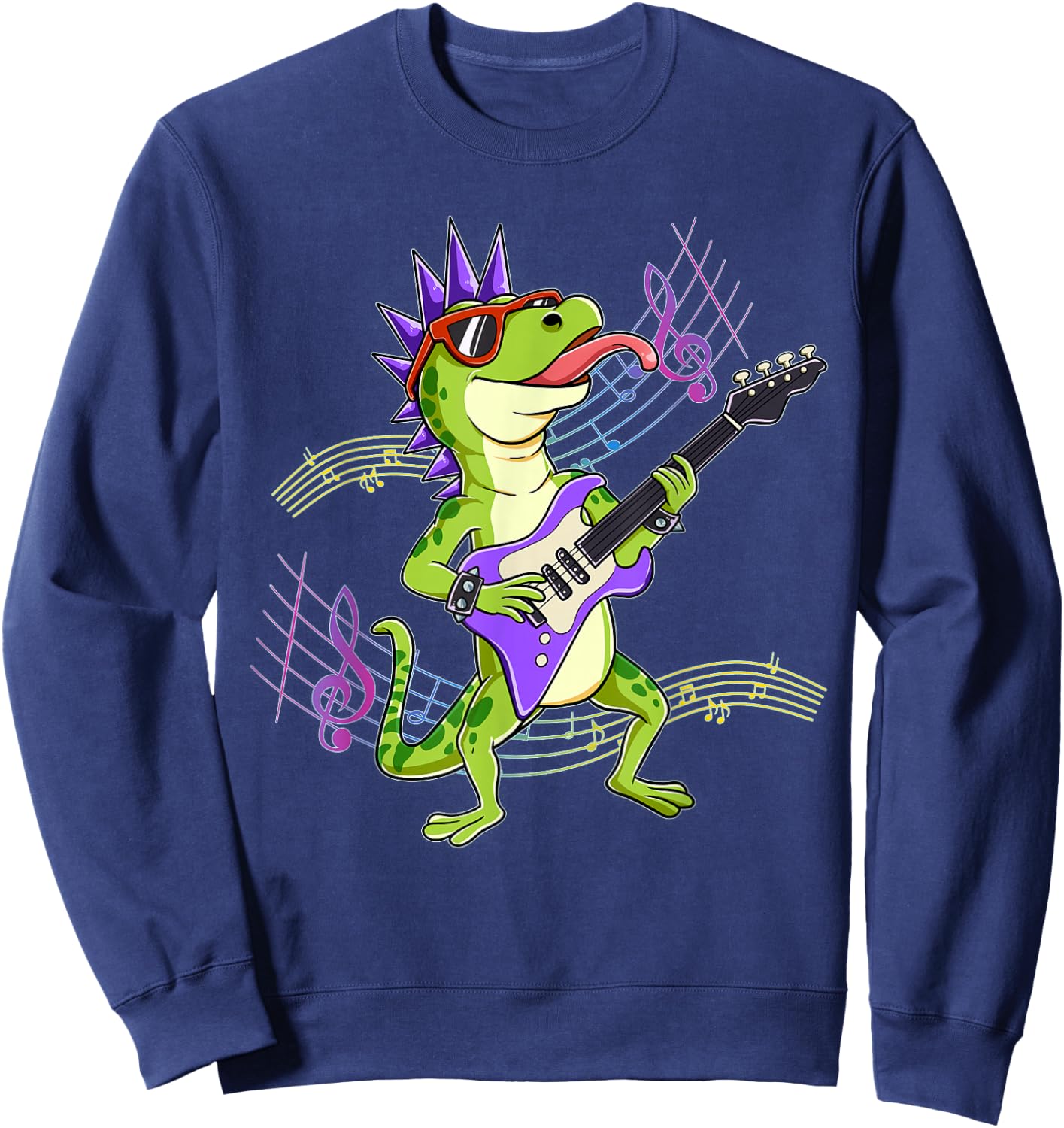 Gecko Guitar Rockstar Sweatshirt - Sweatshirt | Navy