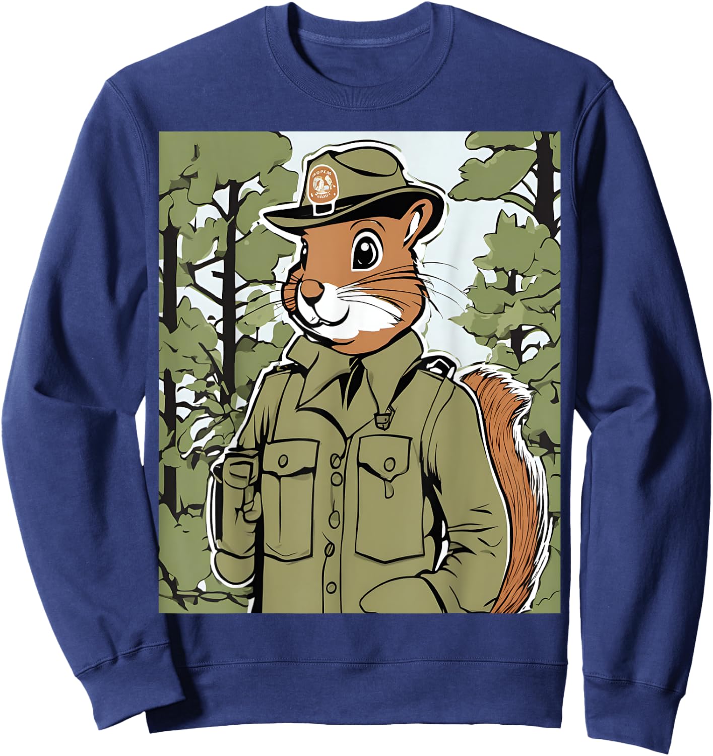Squirrel Park Ranger Forest Protector Wildlife Sweatshirt - Sweatshirt | Navy