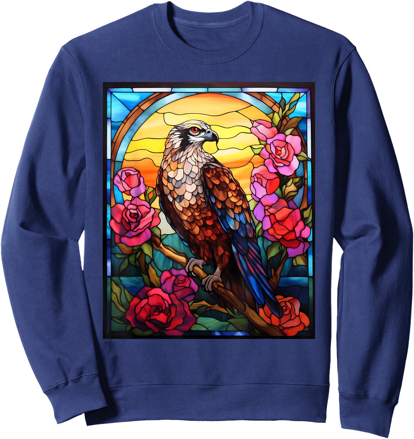 Stained Glass Style Osprey Sweatshirt - Sweatshirt | Navy