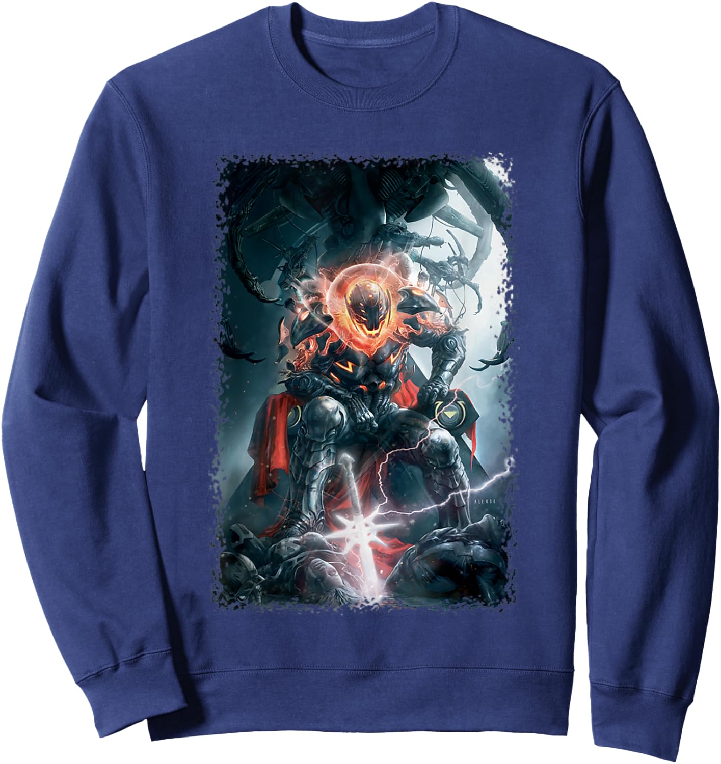 Marvel Comics Retro Classic Ultron Ruling Devastated World Sweatshirt - Sweatshirt | Navy