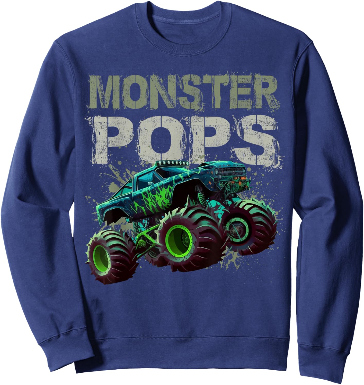 Monster Truck Pops Family Matching Monster Truck Lovers Sweatshirt - Sweatshirt | Navy