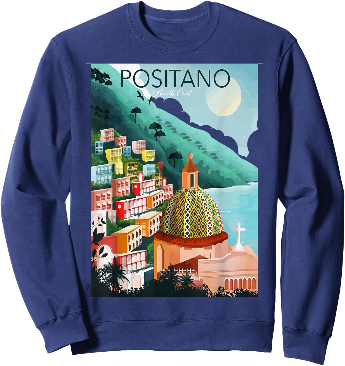 Amalfi Coast Positano Italy Sweatshirt - Sweatshirt | Navy