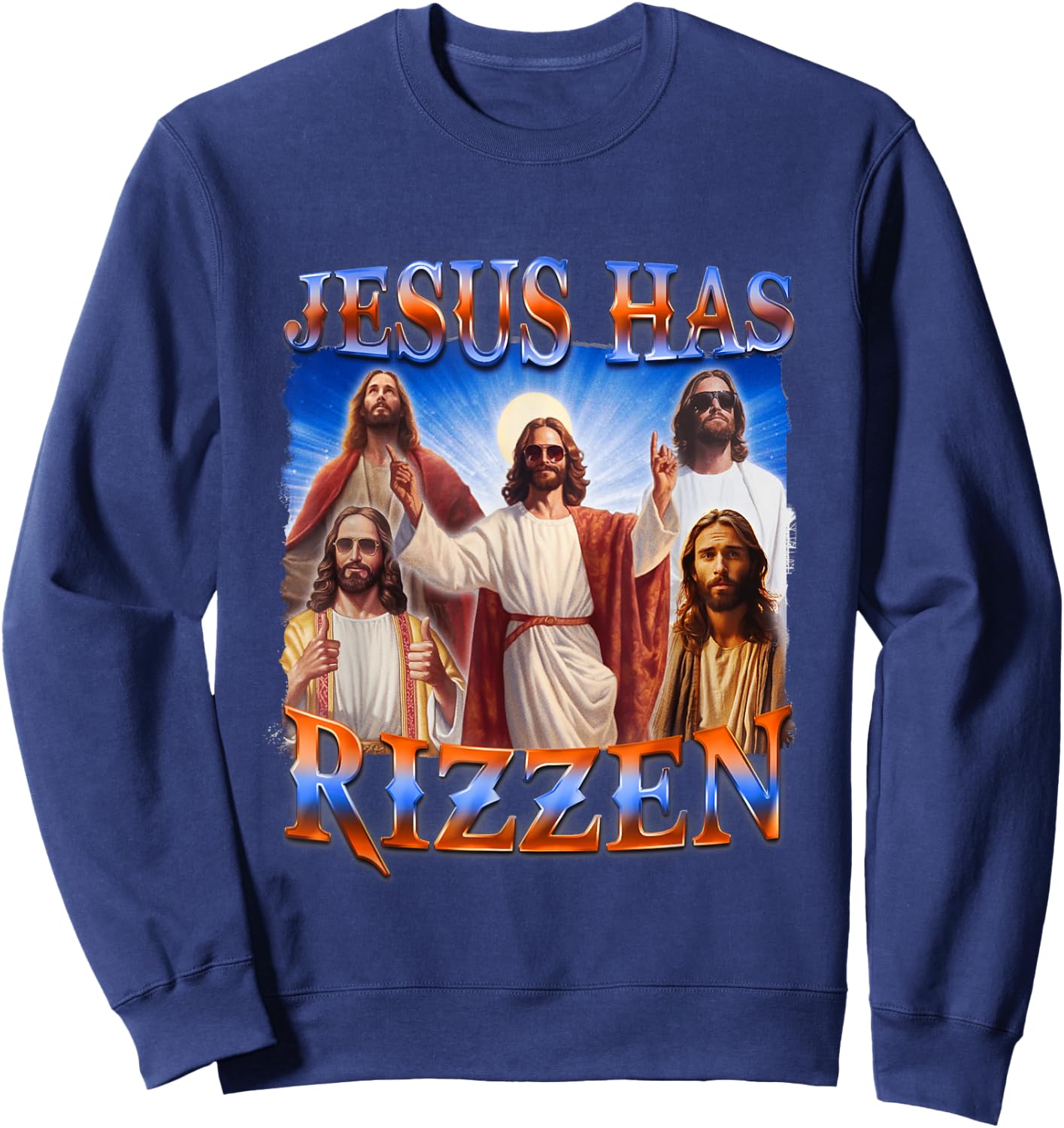 Jesus Has Rizzen Christian Men Women Bible Faith Sweatshirt - Sweatshirt | Navy