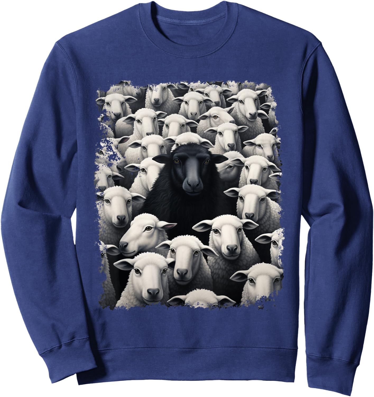Animal Sheep Black Sweatshirt - Sweatshirt | Navy