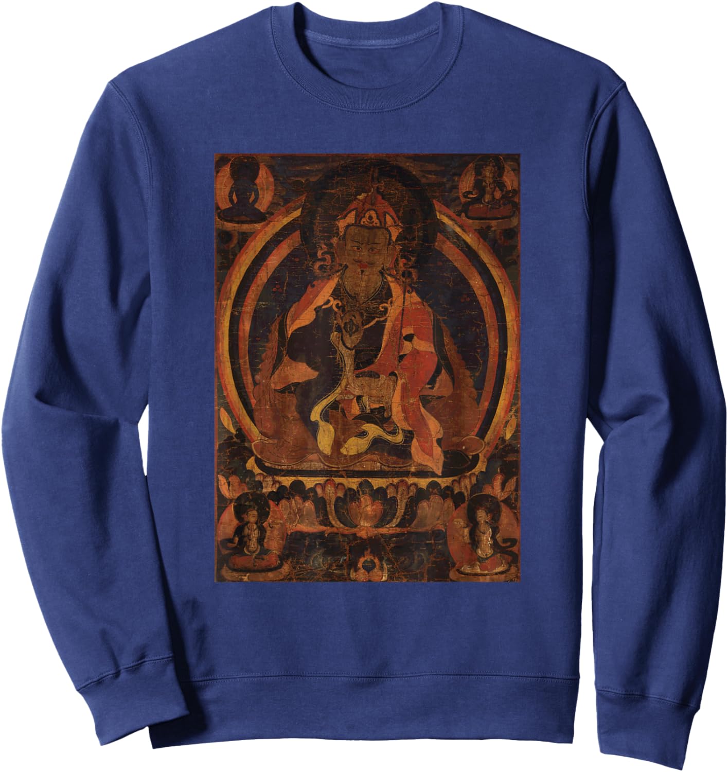 Padmasambhava Tibetan Buddhist Thangka Mandala Buddhism Sweatshirt - Sweatshirt | Navy