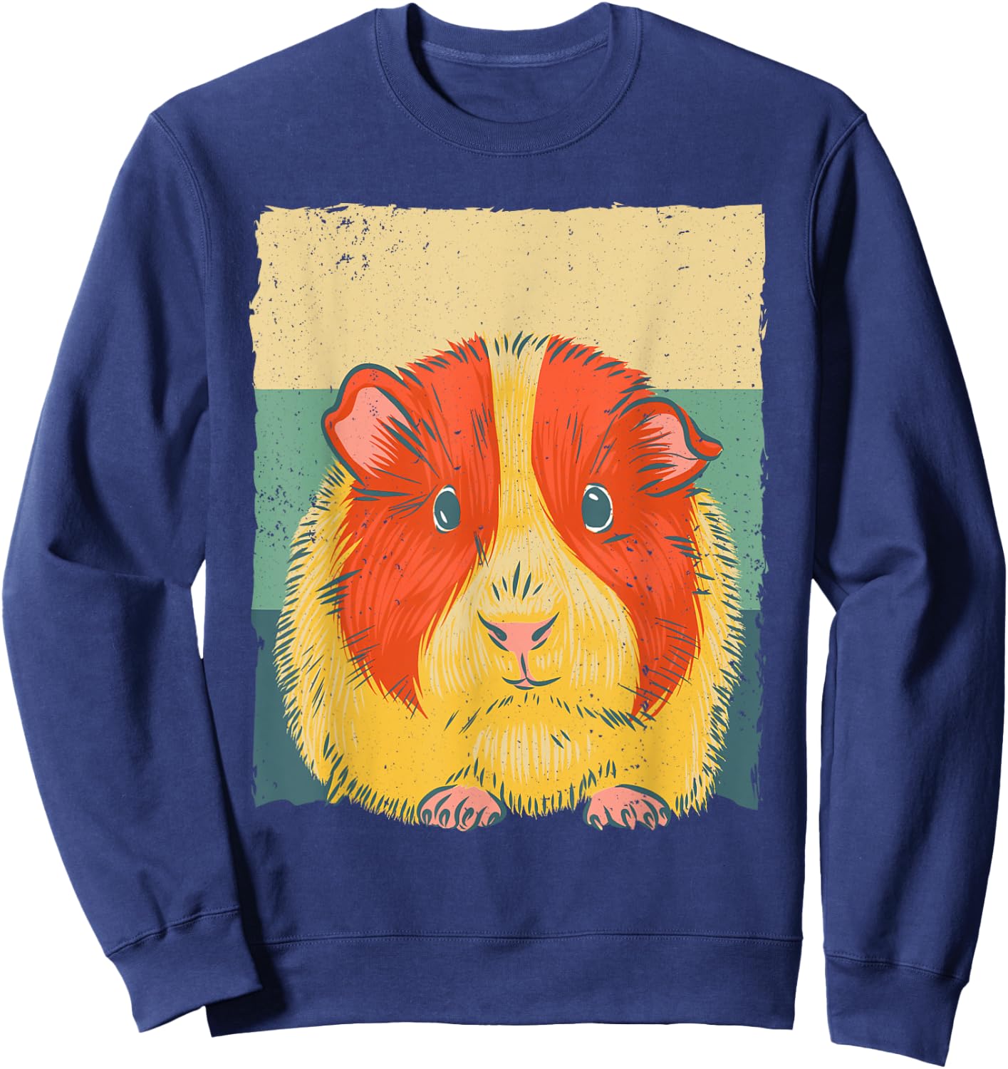 Cute Guinea Pig Design Women Kids Vintage Guinea Pig Sweatshirt - Sweatshirt | Navy