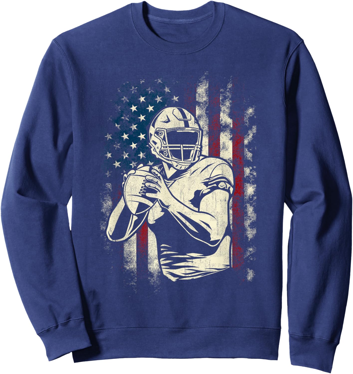 Patriotic Football Player - American Game Ball Sports Lover Sweatshirt - Sweatshirt | Navy