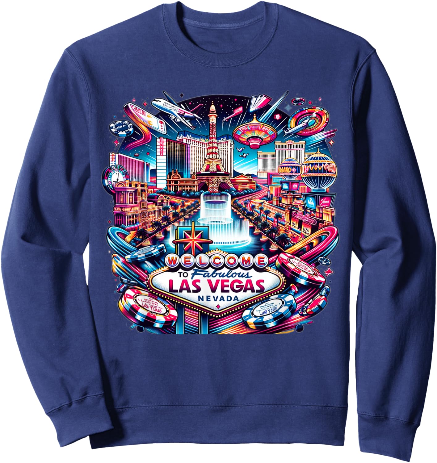 New LAS VEGAS Love Baby for Holidays in Las Vegas Souvenir Sweatshirt - Sweatshirt | Navy