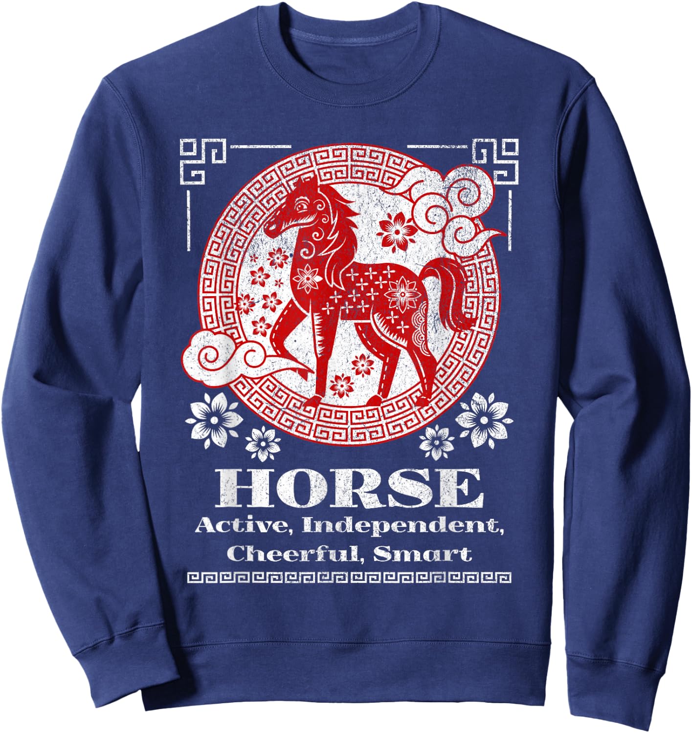 Chinese Zodiac Horse Personality Sweatshirt - Sweatshirt | Navy