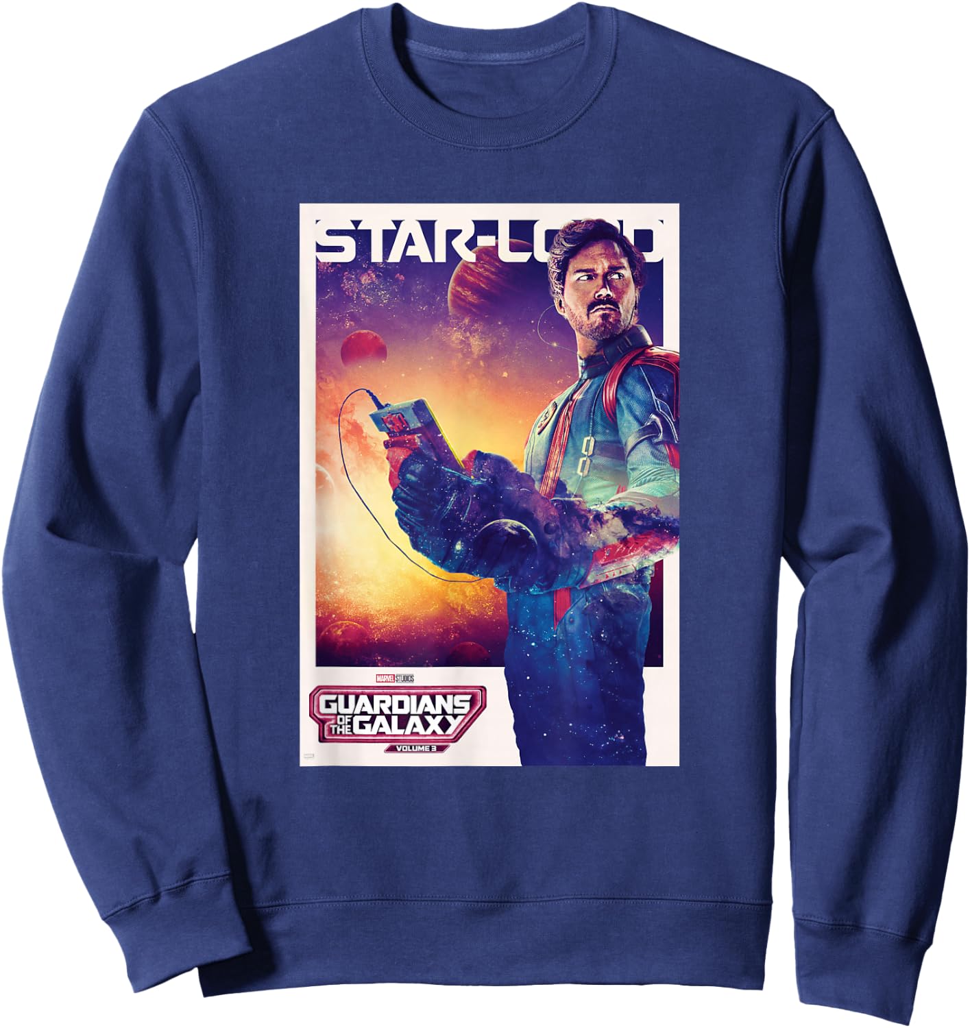 Marvel Guardians of The Galaxy Volume 3 Star-Lord Poster Sweatshirt - Sweatshirt | Navy