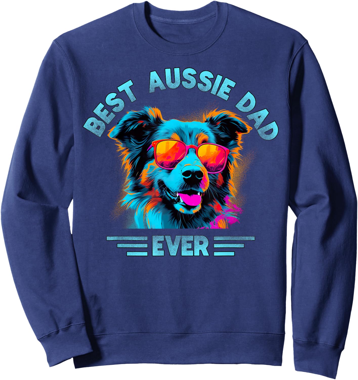 Aussie DAD Australian Shepherd Sweatshirt - Sweatshirt | Navy