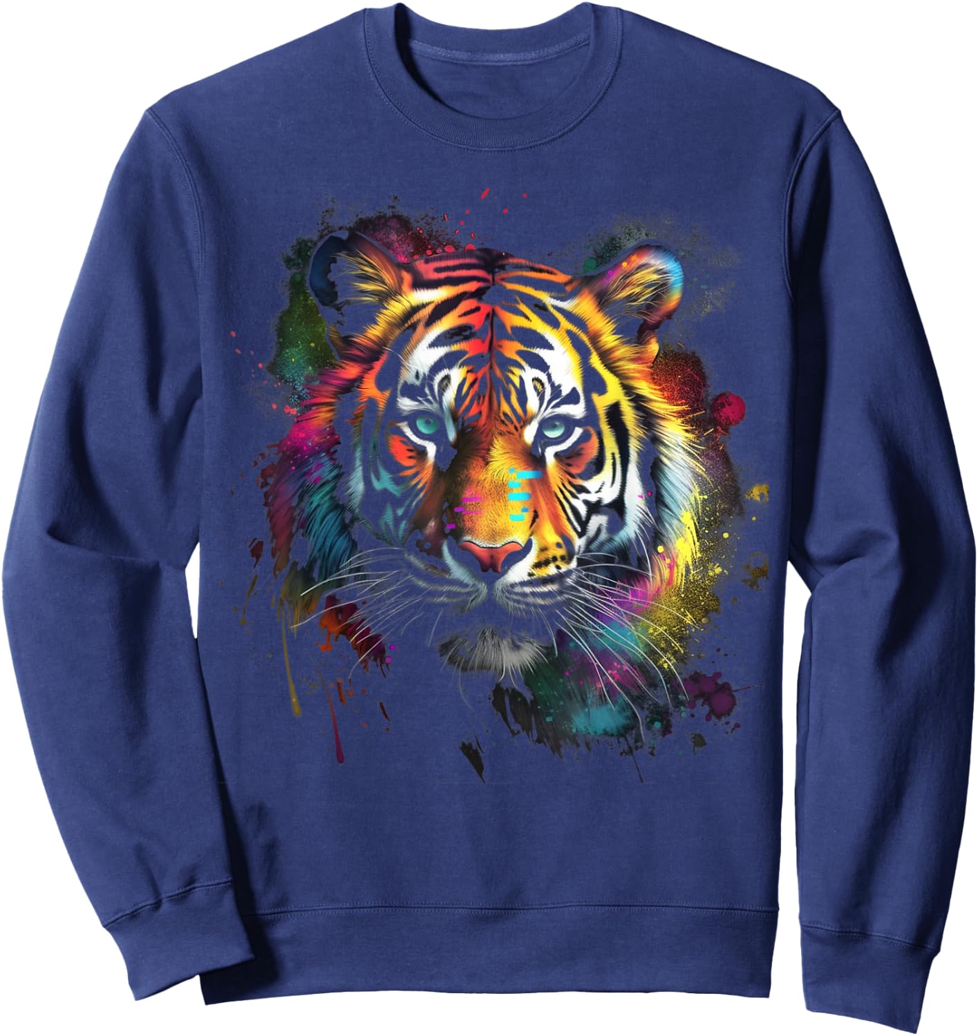 Tiger Animal Pop Art Sweatshirt - Sweatshirt | Navy