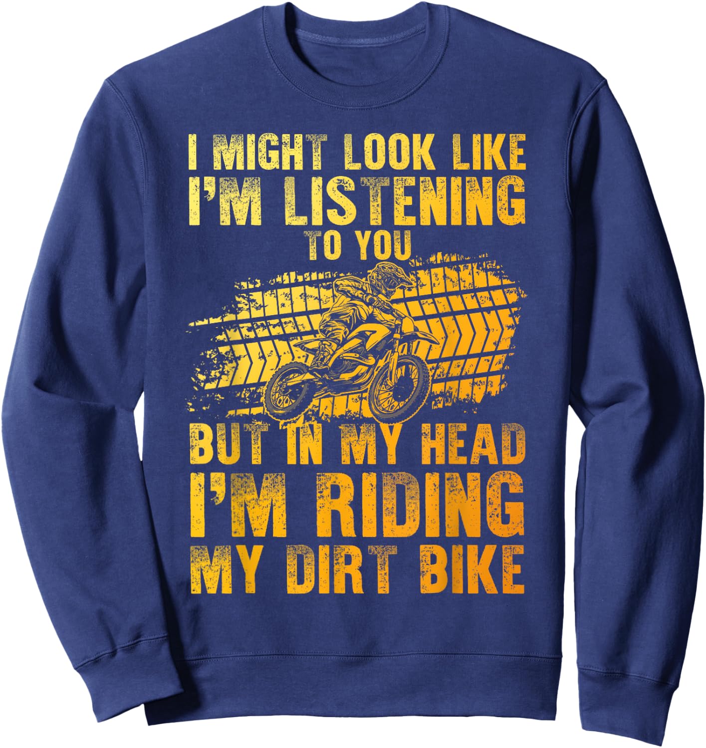 Funny Dirt Bike Art Women Dirtbike Motorcycle Riding Sweatshirt - Sweatshirt | Navy