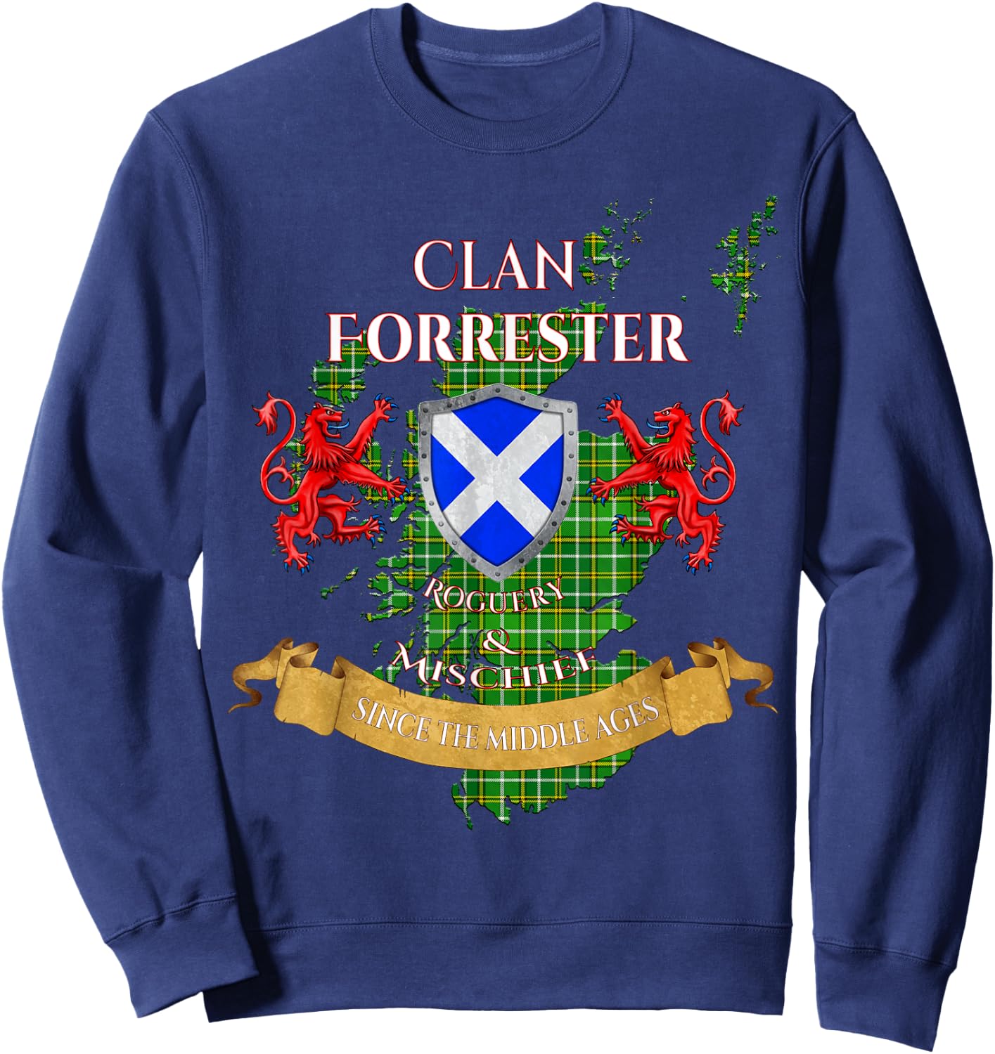 Forrester Hunting Scottish Family Clan Middle Ages Mischief Sweatshirt - Sweatshirt | Navy