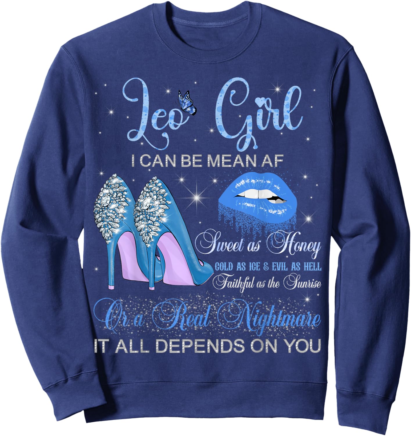 Leo Girl Zodiac Birthday Party Women Girls Horoscope Sweatshirt - Sweatshirt | Navy