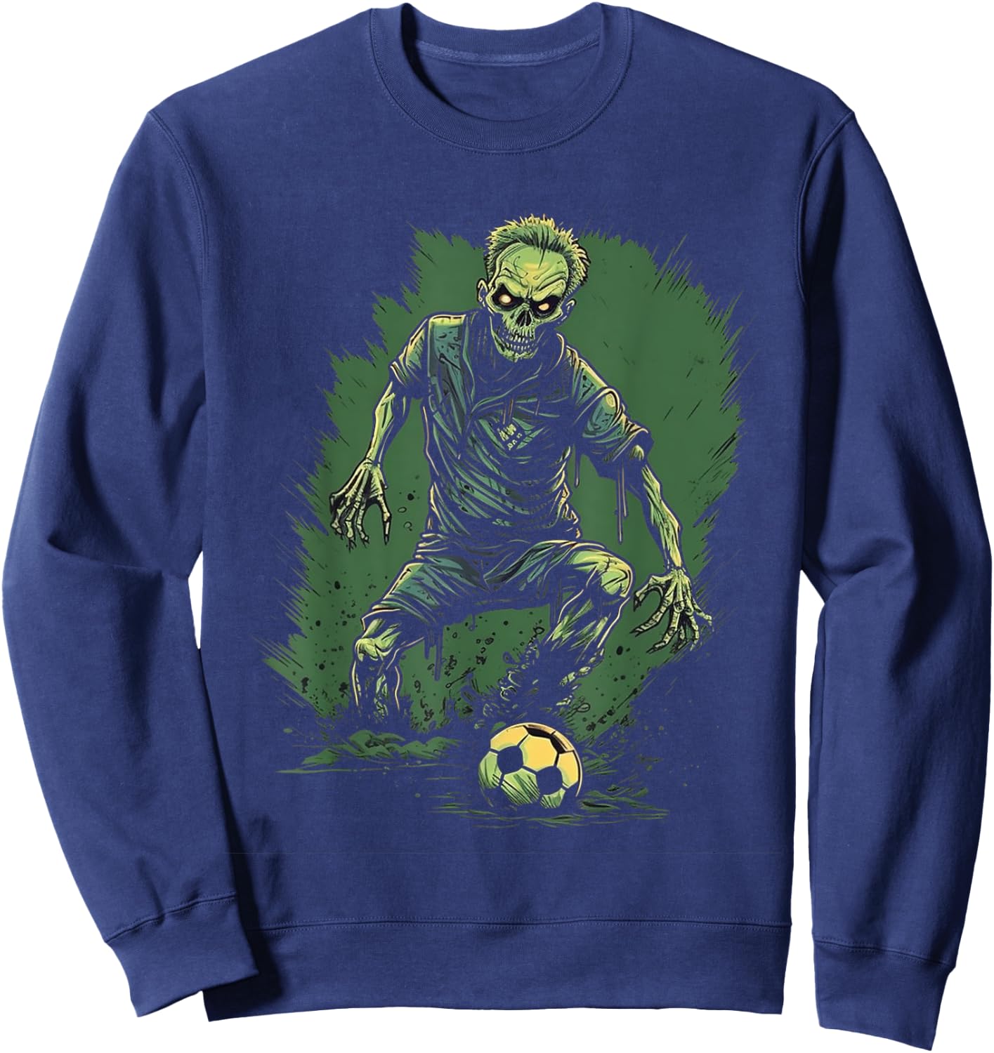 Zombie Soccer Player Halloween Costume Sport Men Boys Sweatshirt - Sweatshirt | Navy