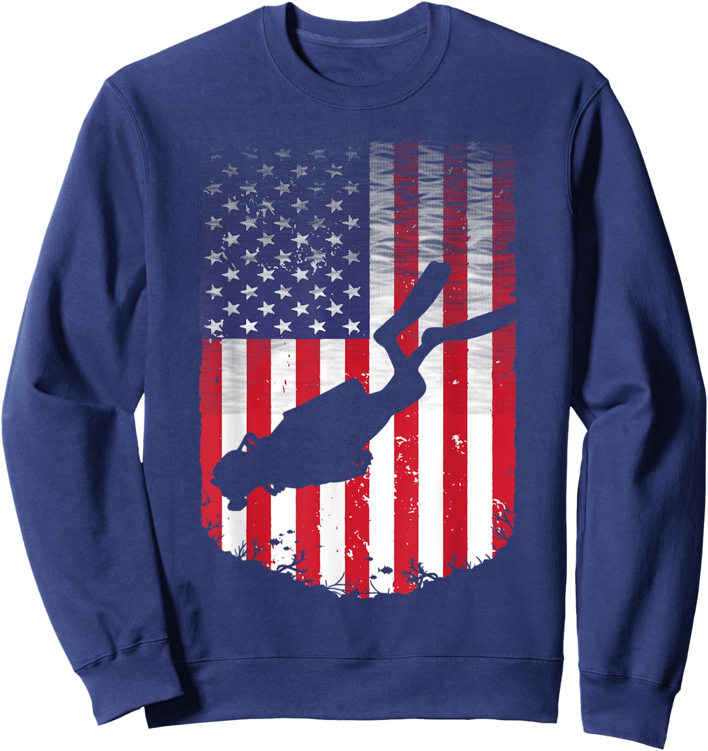 Funny Scuba Diving Art Women Scuba Diver Swimming Sweatshirt - Sweatshirt | Navy
