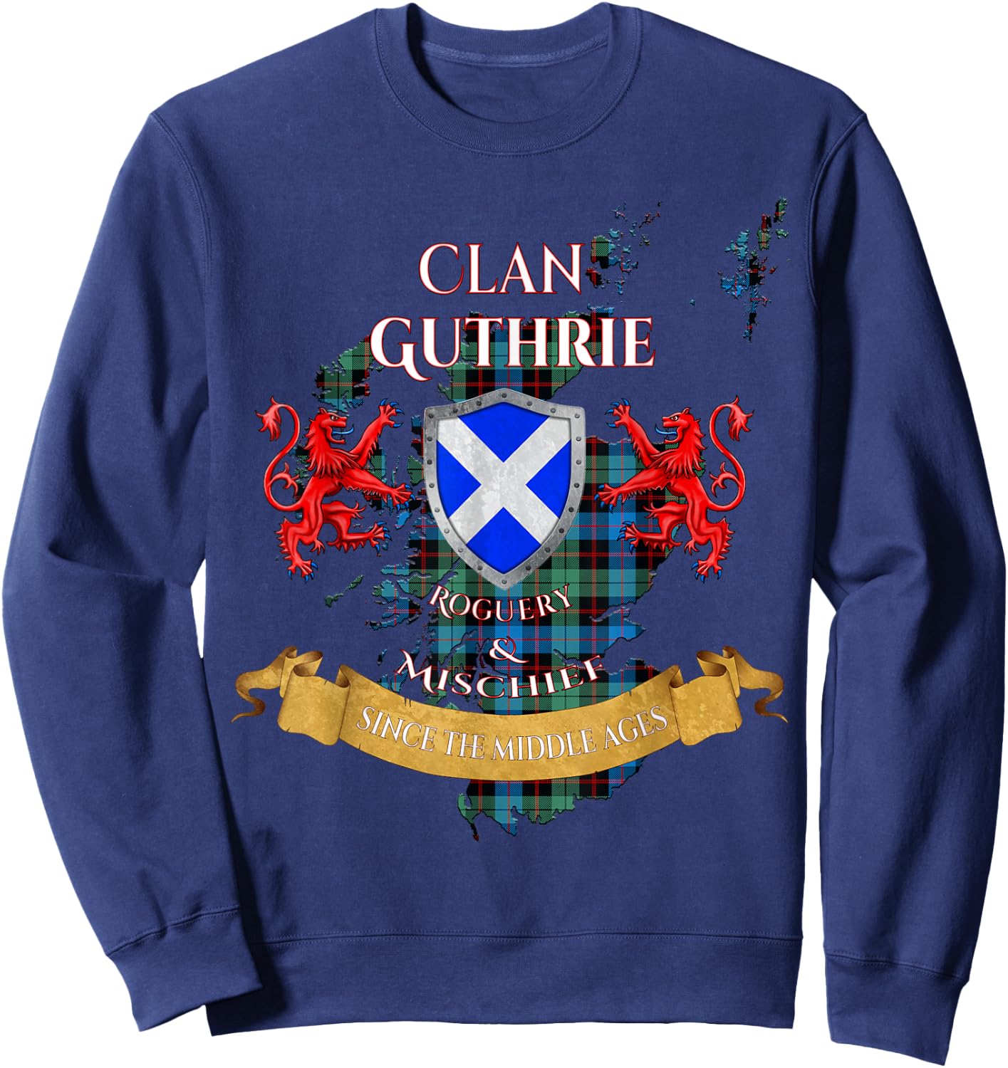 Guthrie Scottish Family Clan Middle Ages Mischief Sweatshirt - Sweatshirt | Navy