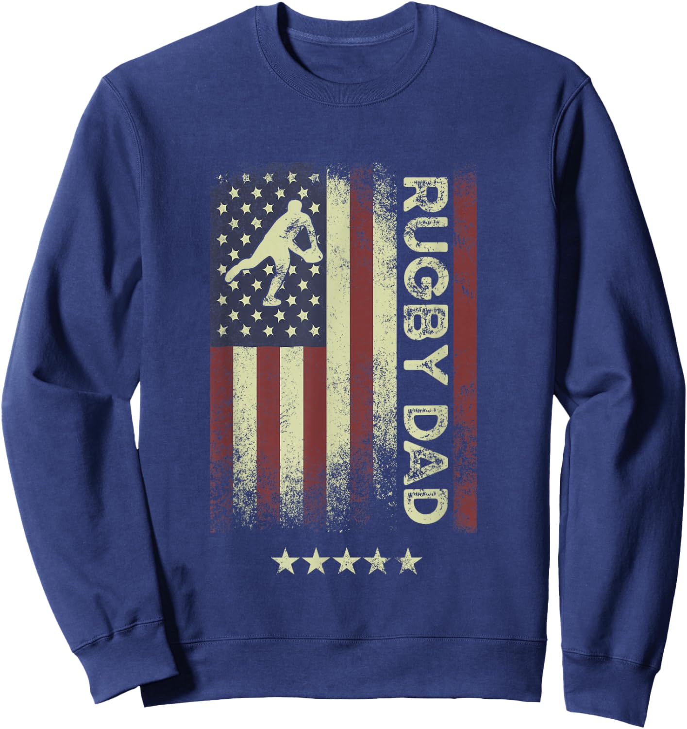 USA American Flag - Rugby Dad Sweatshirt - Sweatshirt | Navy