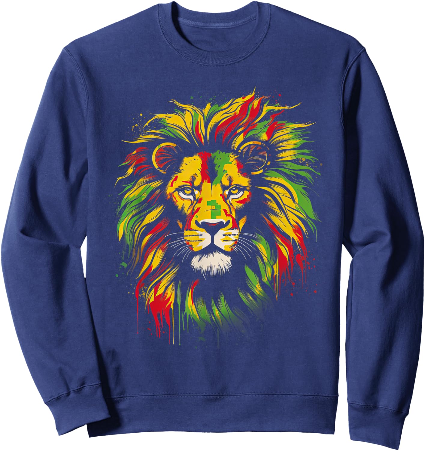 Jamaica Lion Dread locks Sweatshirt - Sweatshirt | Navy