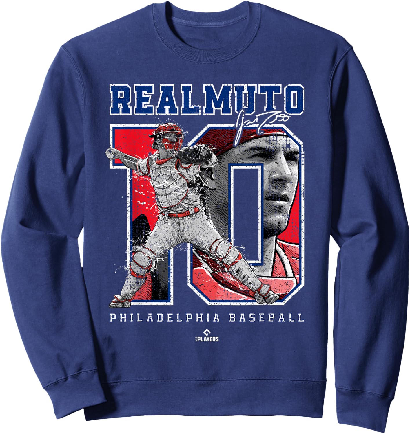 Number and Portrait JT Realmuto Philadelphia MLBPA Sweatshirt - Sweatshirt | Navy