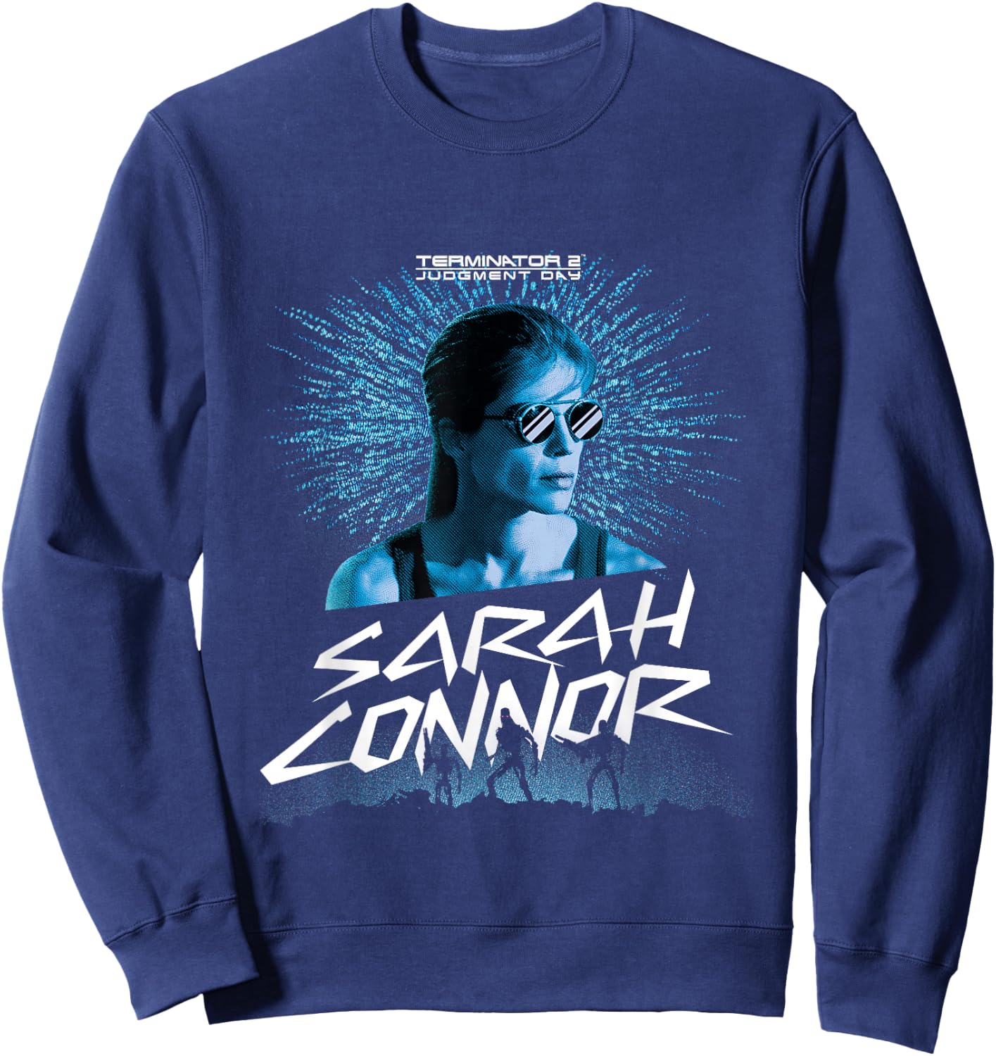Terminator 2 Judgment Day Sarah Connor Dot Art Sweatshirt - Sweatshirt | Navy