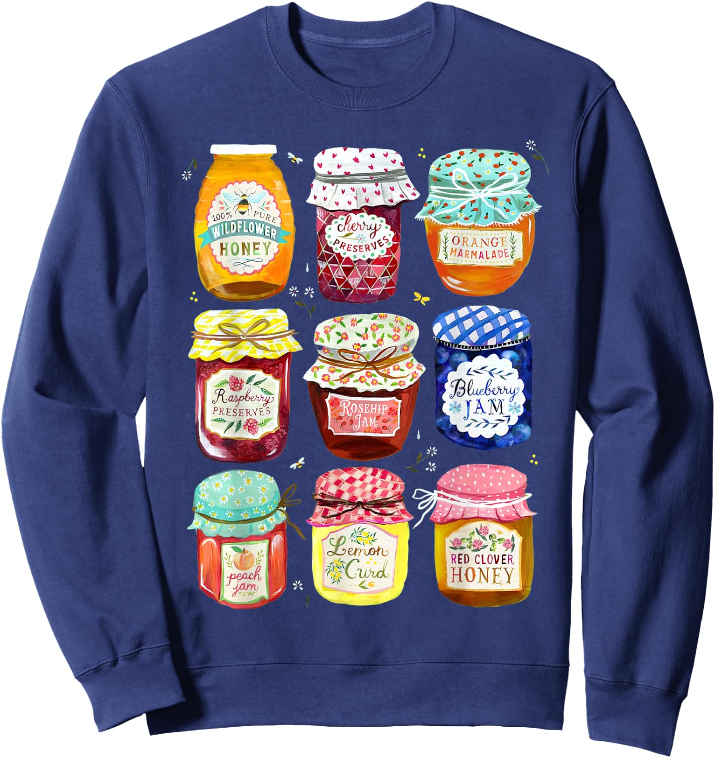 Jam Jars Relaxed Funny Women Kids Sweatshirt - Sweatshirt | Navy