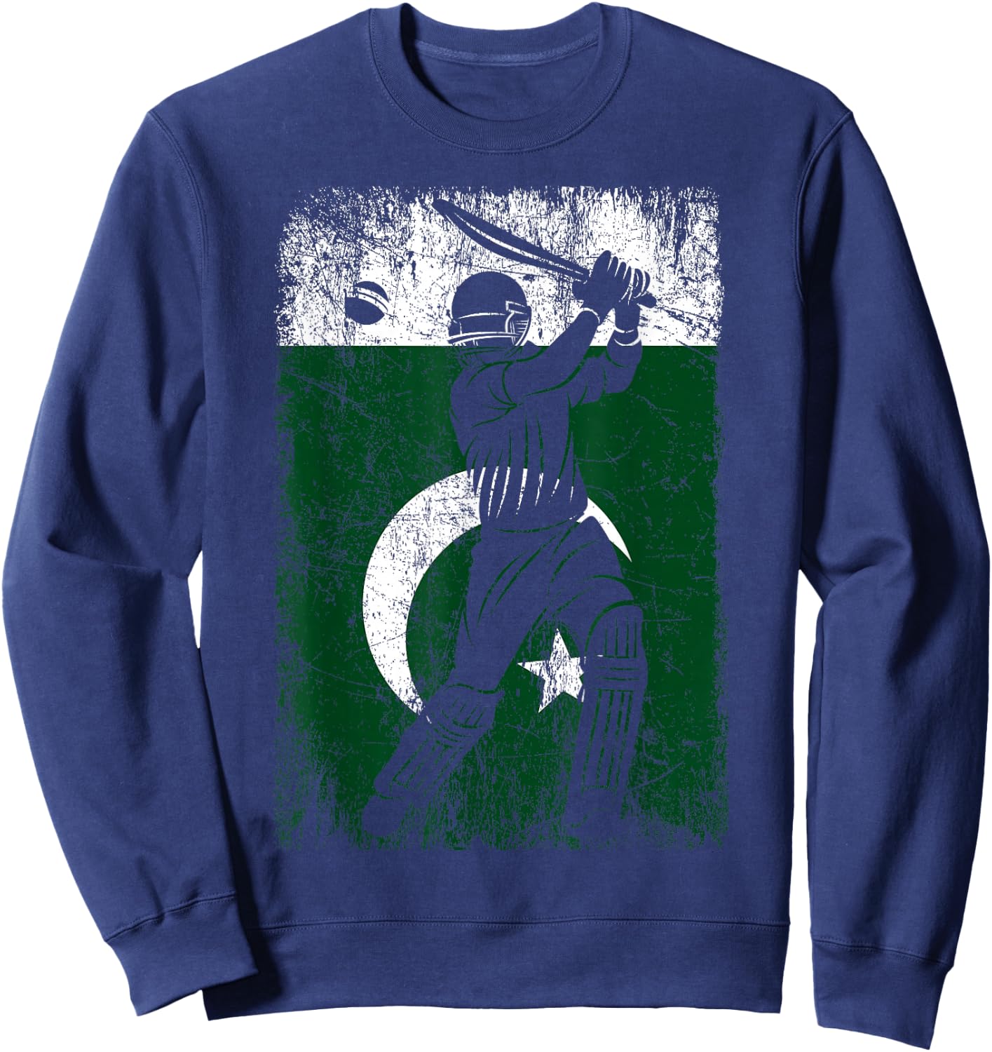 Pakistan Flag Cricket Jersey Fan Player Coach Sweatshirt - Sweatshirt | Navy