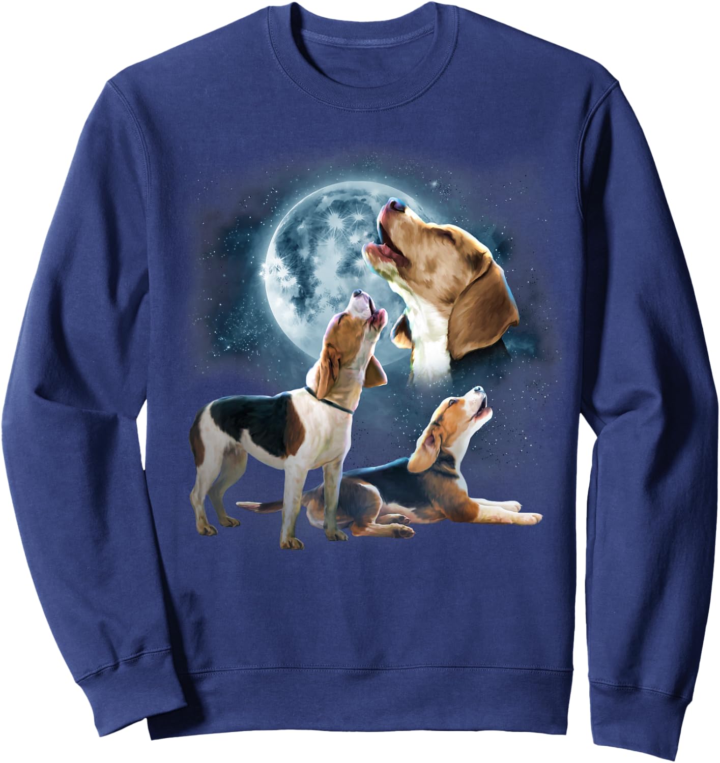 Howling at The Moon Shirt - Funny Beagle Shirt - Beagle Sweatshirt - Sweatshirt | Navy