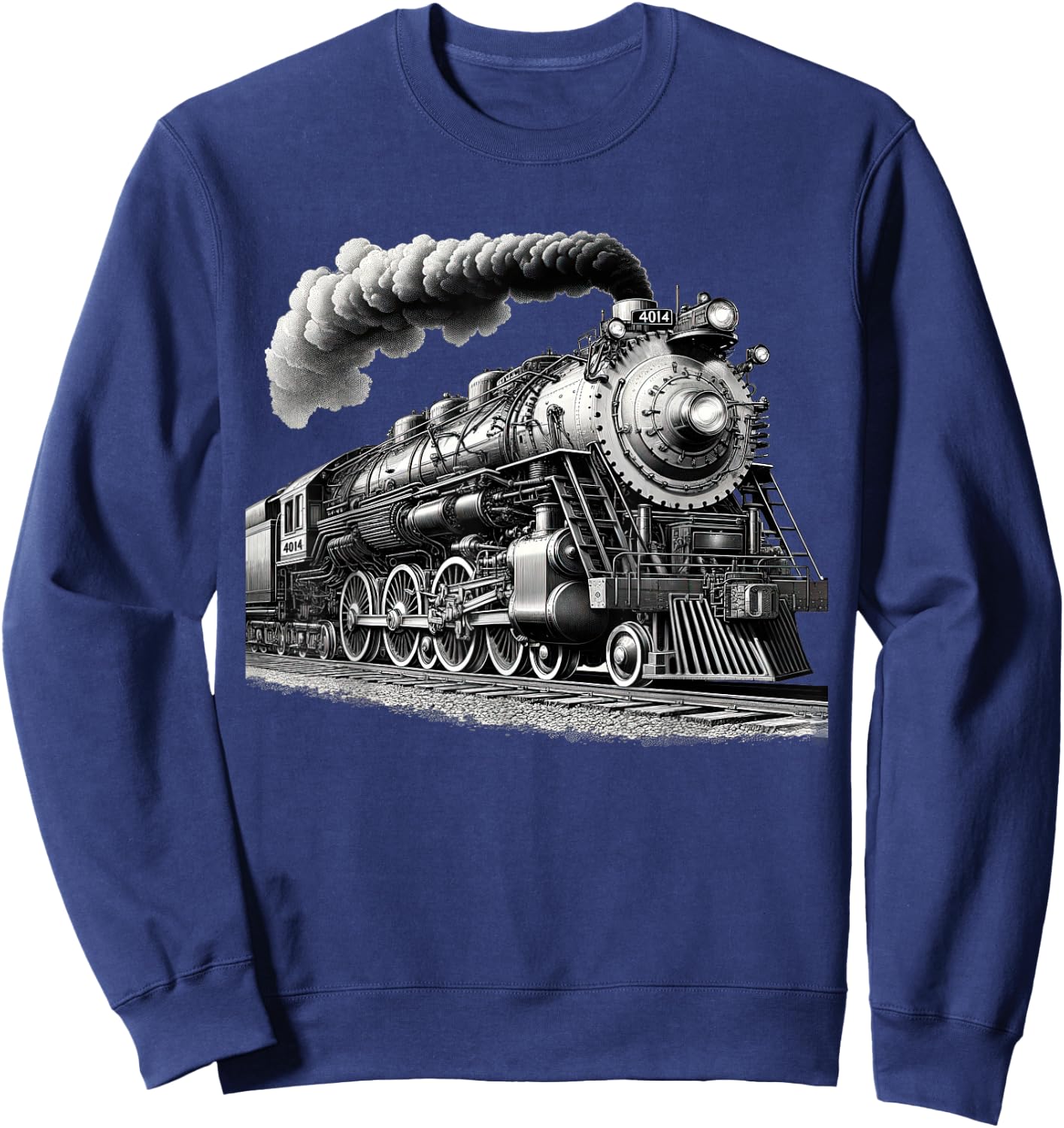 Steam Locomotive Train Vintage 1940s Style Engine Railroad Sweatshirt - Sweatshirt | Navy