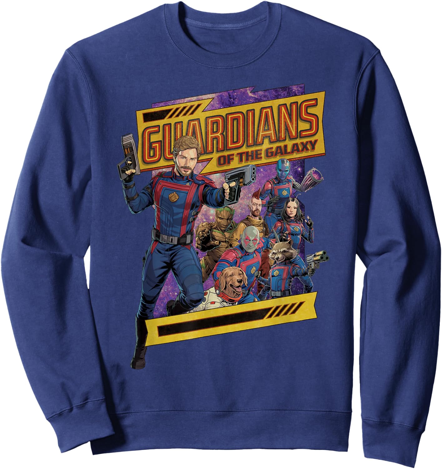 Marvel Guardians of The Galaxy Volume 3 Comic Style and Logo Sweatshirt - Sweatshirt | Navy
