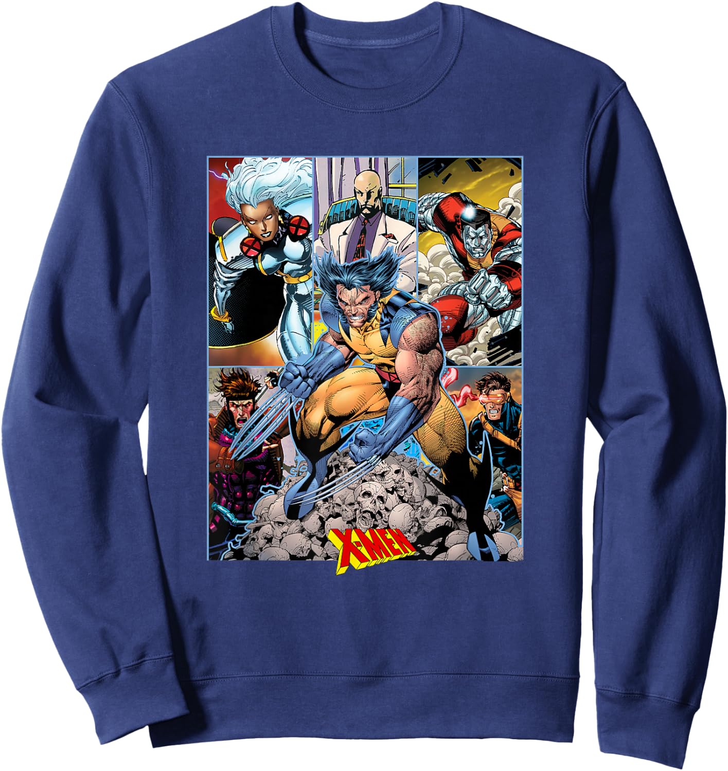 Marvel X-Men Wolverine Team Action Packed Comic Panels Sweatshirt - Sweatshirt | Navy