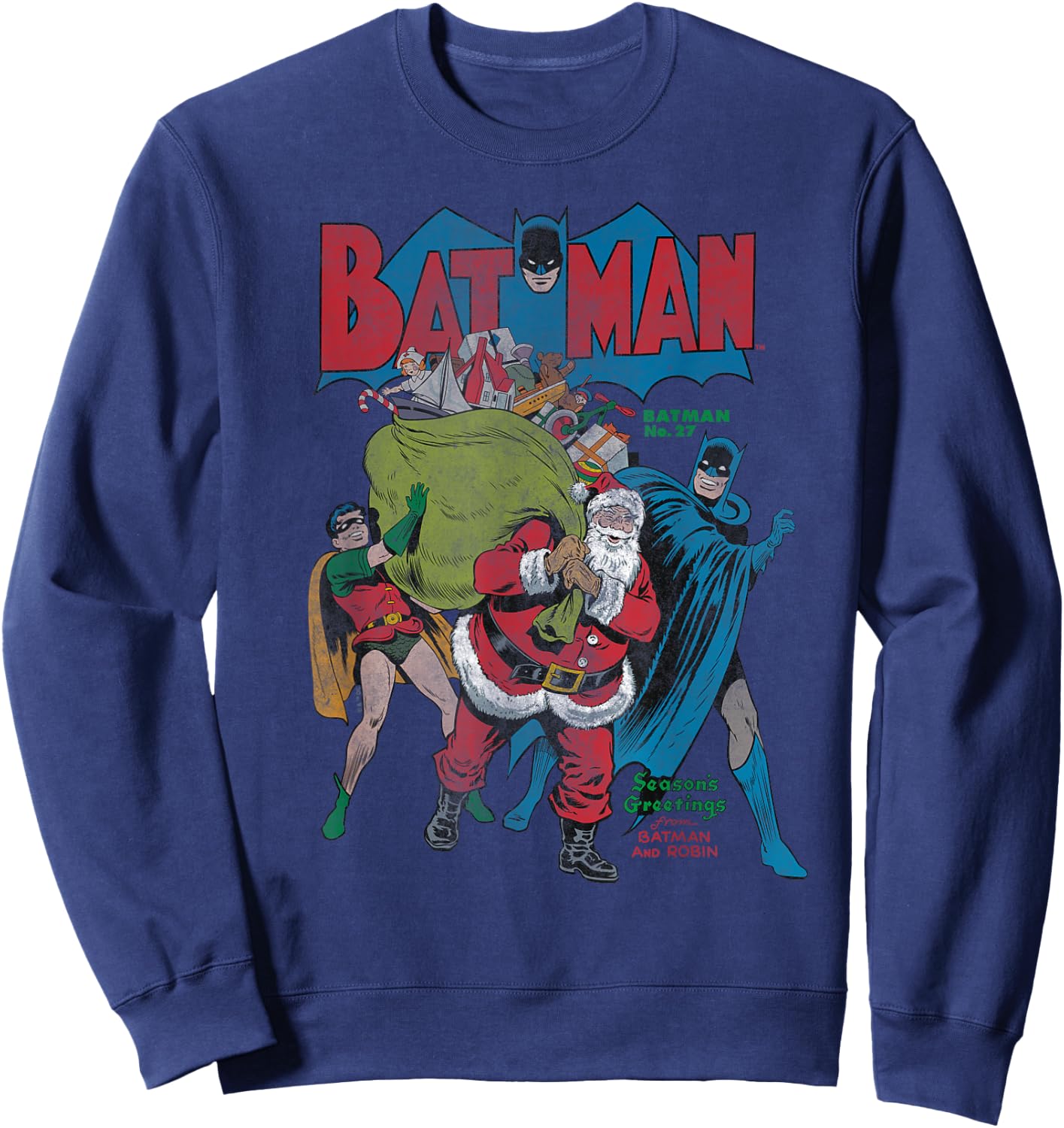 Batman Christmas Seasons Greetings Sweatshirt - Sweatshirt | Navy