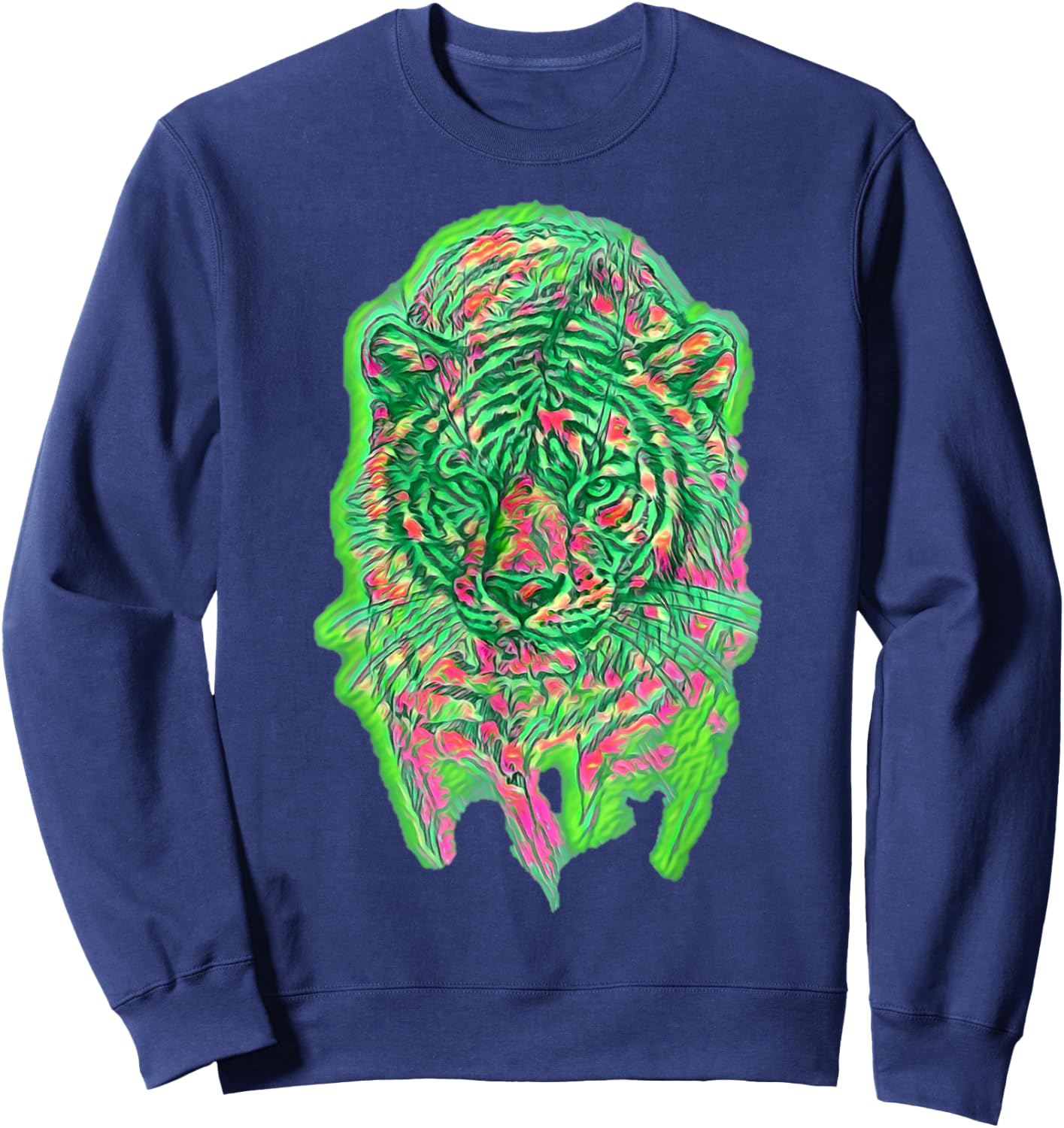 Tiger colorful trendy tattoo art pretty Men Women Kids Sweatshirt - Sweatshirt | Navy