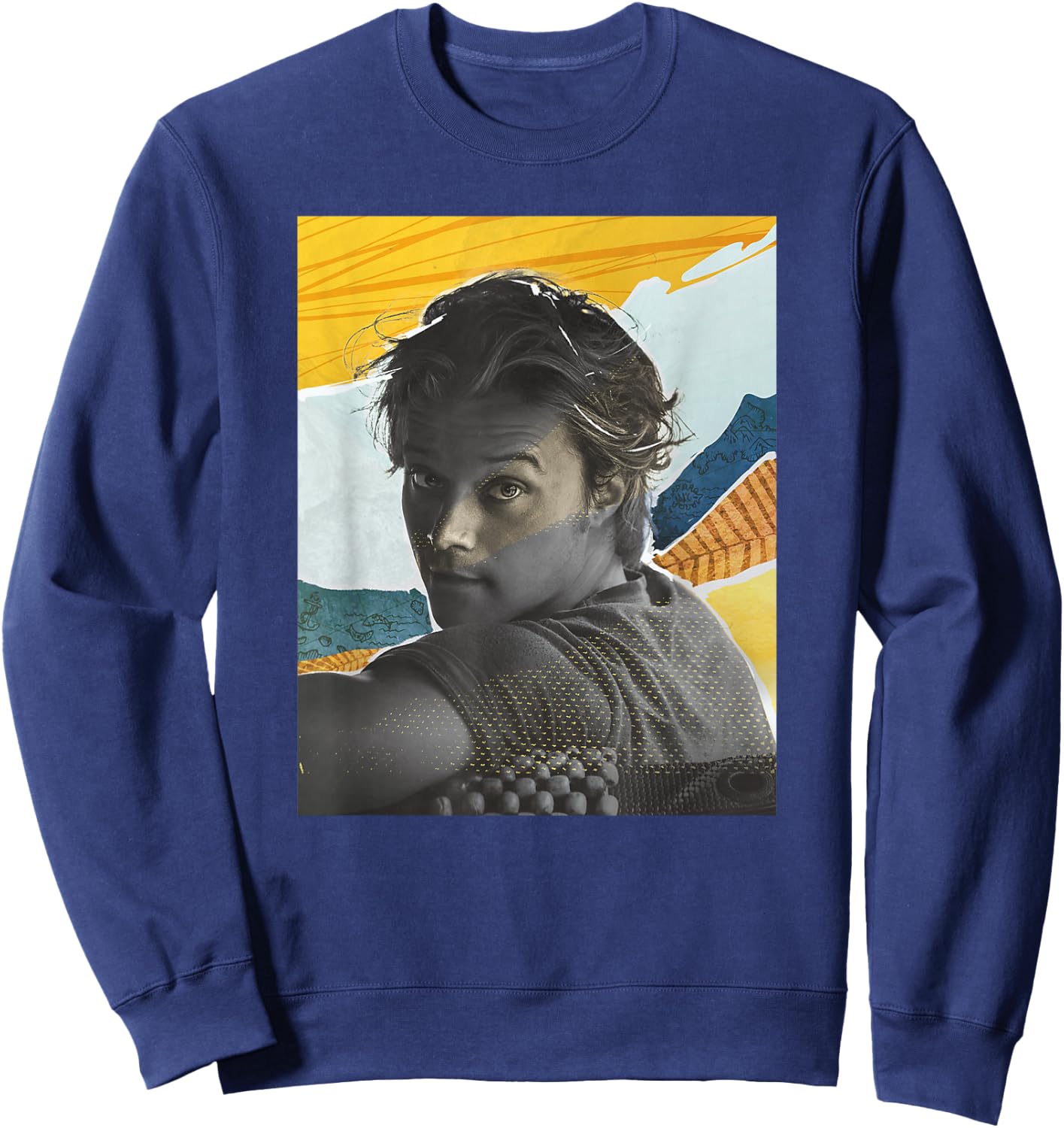 Outer Banks Season 3 JJ Maybank Mixed Media Collage Portrait Sweatshirt - Sweatshirt | Navy
