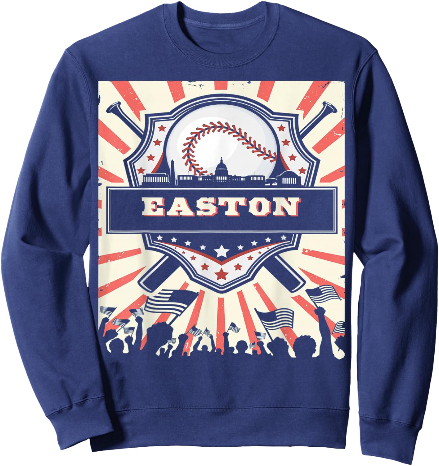 First name Easton Baseball for game day Sweatshirt - Sweatshirt | Navy