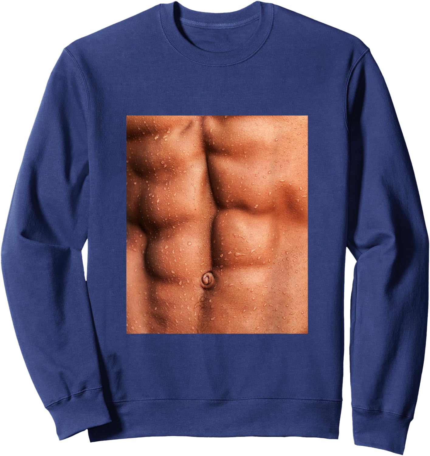 Show Off Your Fake Abs Muscular Novelty Funny Sweatshirt - Sweatshirt | Navy