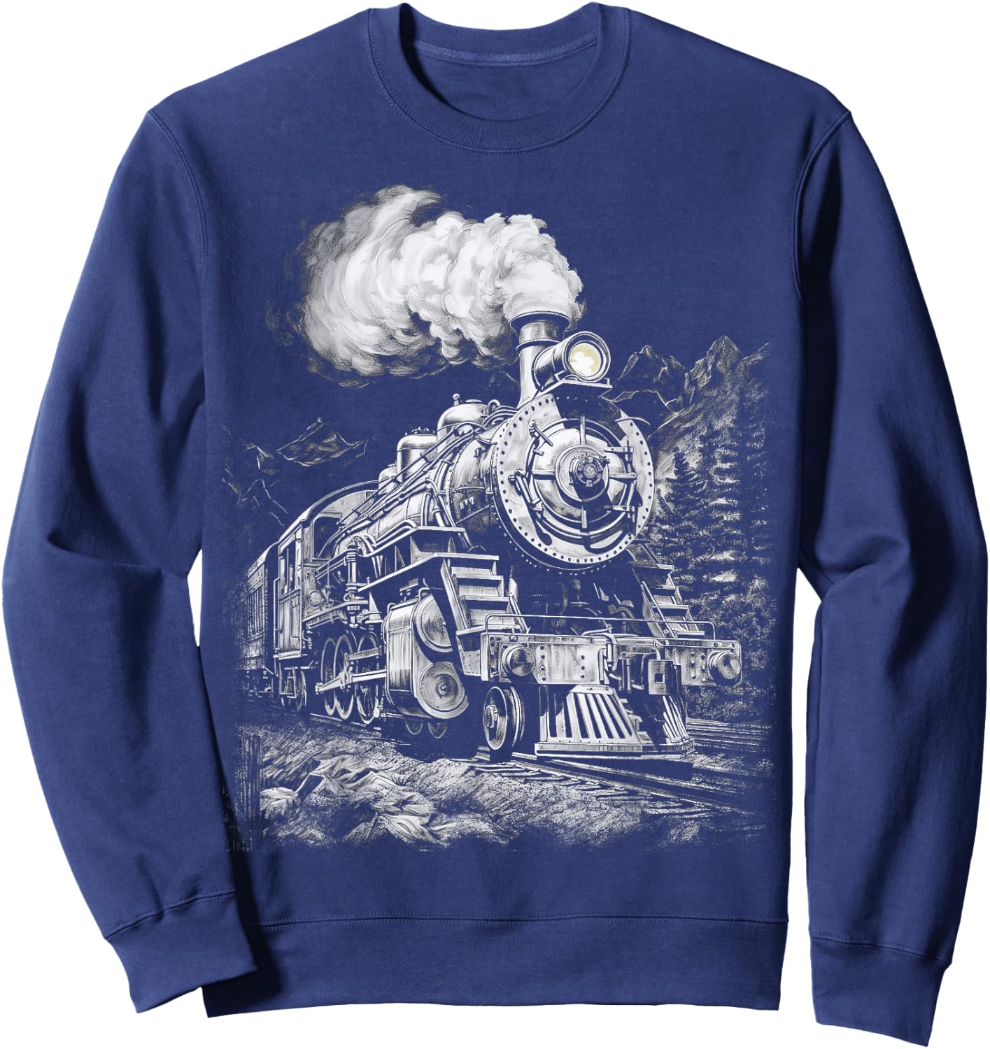 Steam Engine Train Steam Train Locomotive Vintage Train Sweatshirt - Sweatshirt | Navy