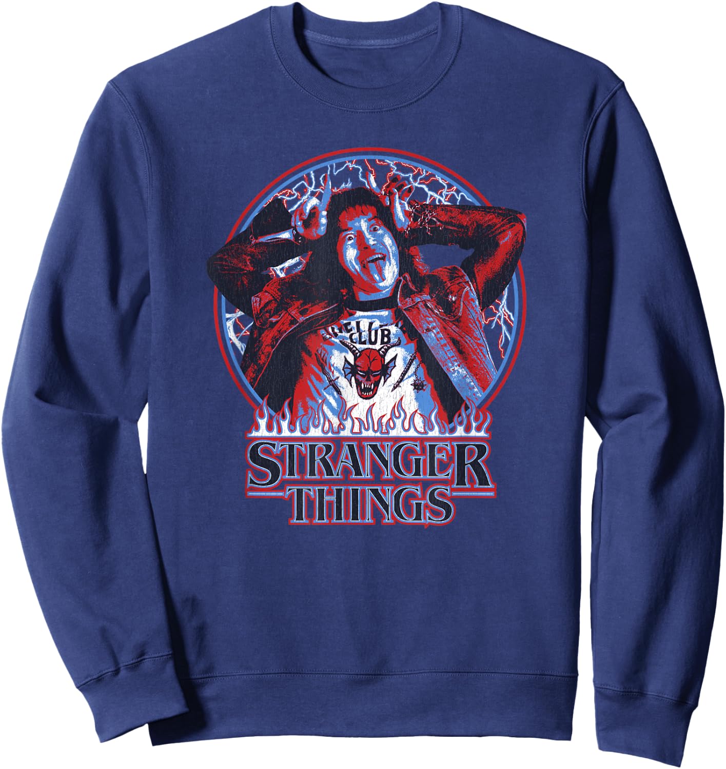 Stranger Things Eddie Munson American Colors Logo Sweatshirt - Sweatshirt | Navy