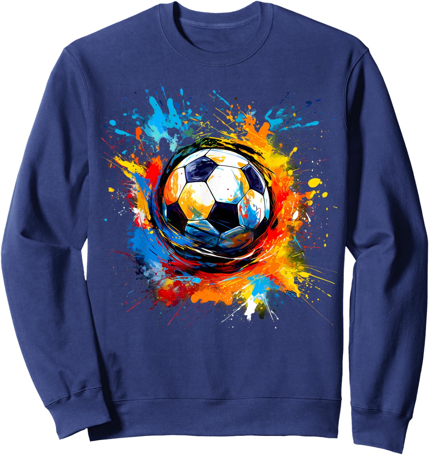 Soccer Ball With Paint Splash Sweatshirt - Sweatshirt | Navy