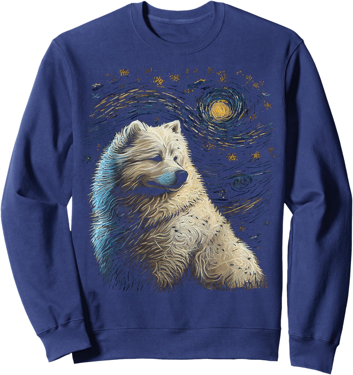 Samoyed Dog Starry Night Dogs Lover Gifts Graphic Sweatshirt - Sweatshirt | Navy